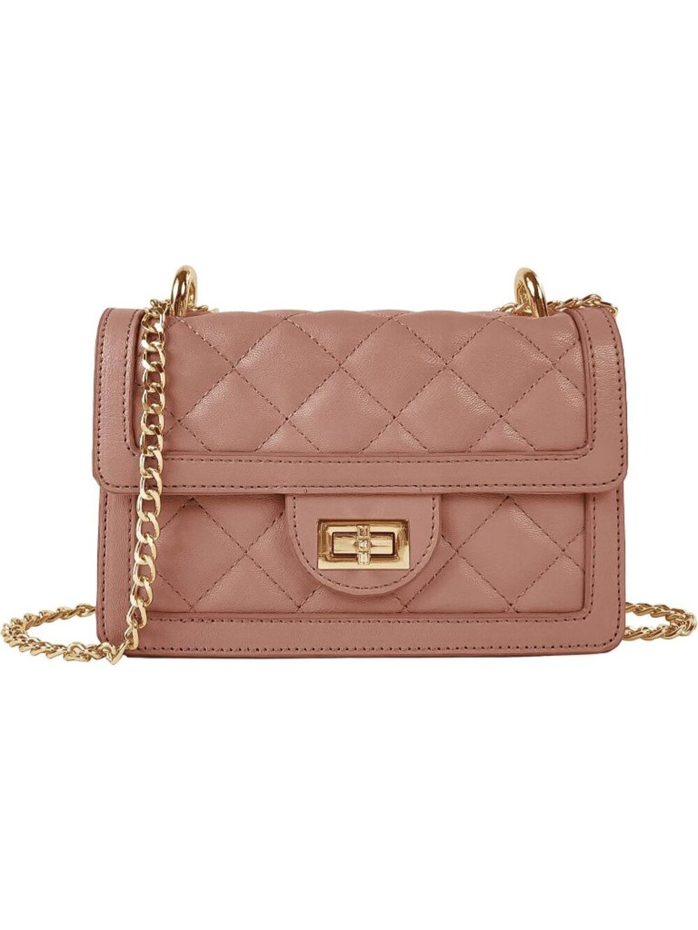 Women's Dark Mauve Quilted Mini Small Shoulder Wallet Purse Crossbody Bag
